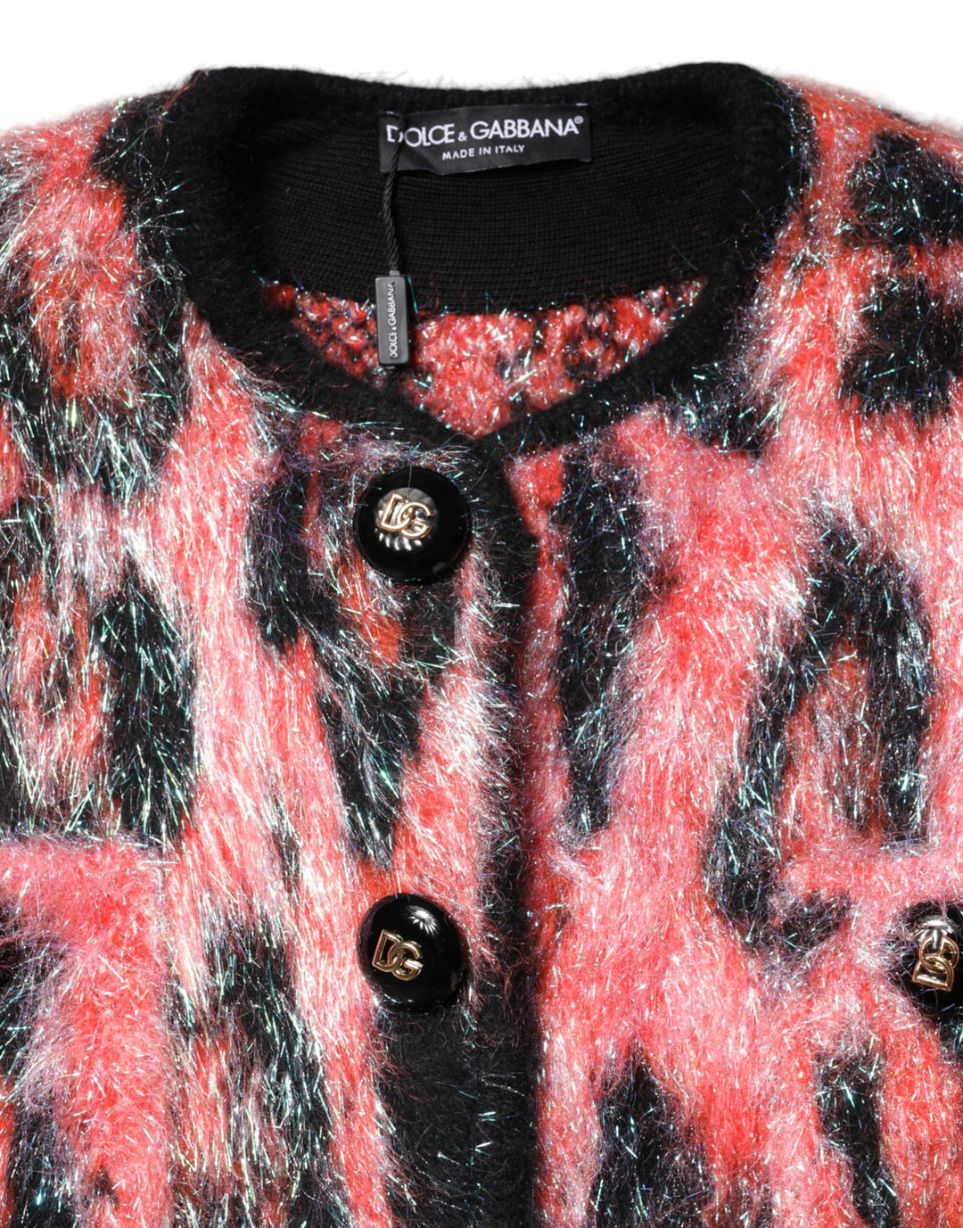 Women’s Dolce &amp; Gabbana Red Mohair Wool Button Down Cardigan Sweater