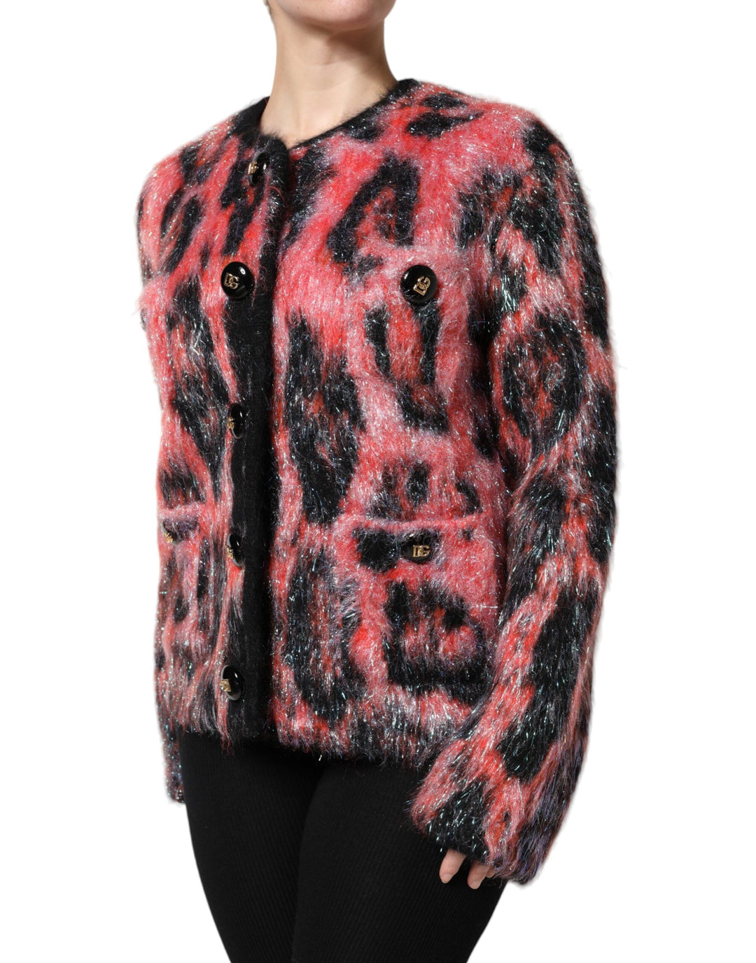 Women’s Dolce &amp; Gabbana Red Mohair Wool Button Down Cardigan Sweater