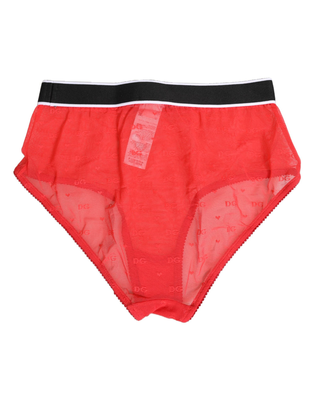 Women’s Dolce &amp; Gabbana Red Nylon Logo Waistband Brief Panty Underwear