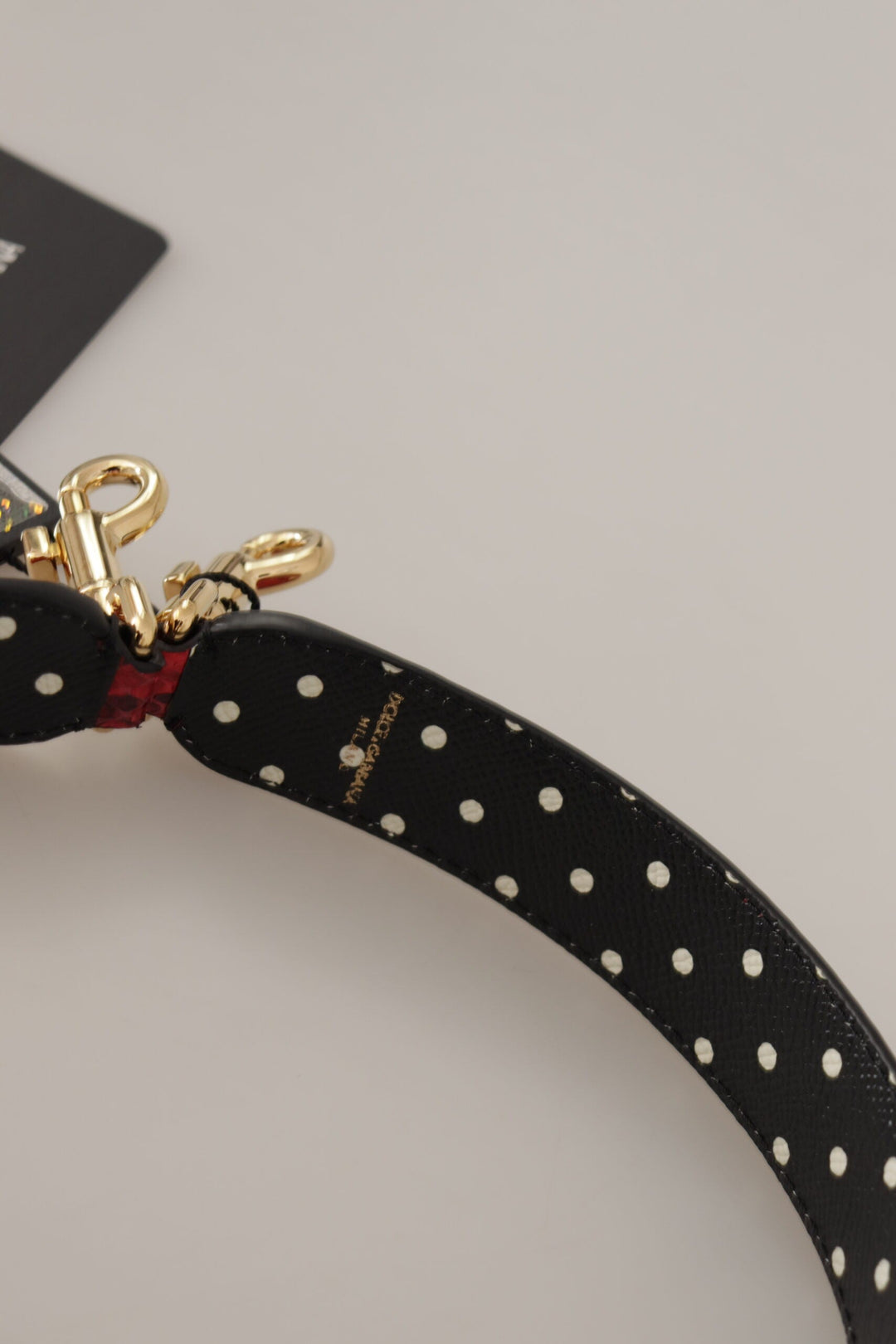 Dolce &amp; Gabbana Red Python Leather Crystals Reversible Shoulder Strap