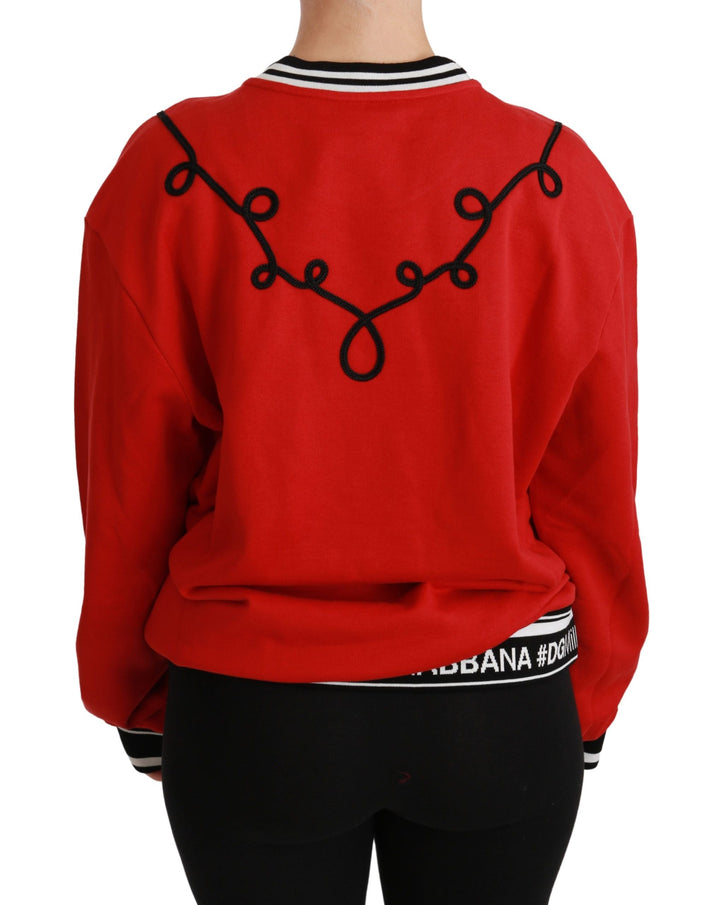 Women’s Dolce &amp; Gabbana Red Queen Sequined Love Pullover Sweater