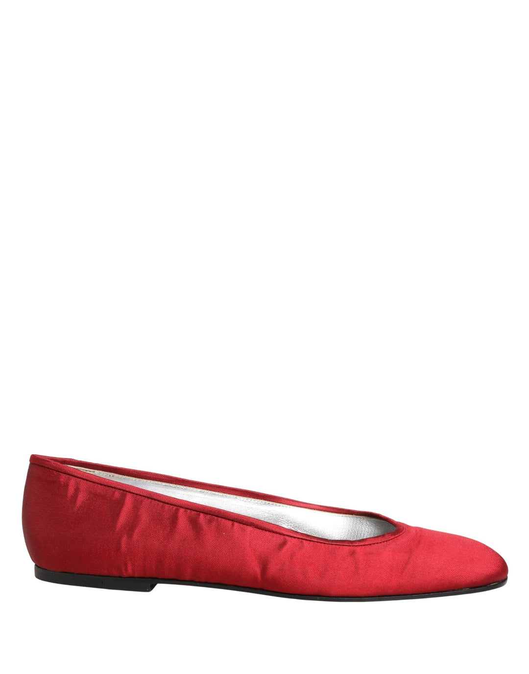 Women’s Dolce &amp; Gabbana Red Satin Fabric Ballet Slip on Flats Shoes