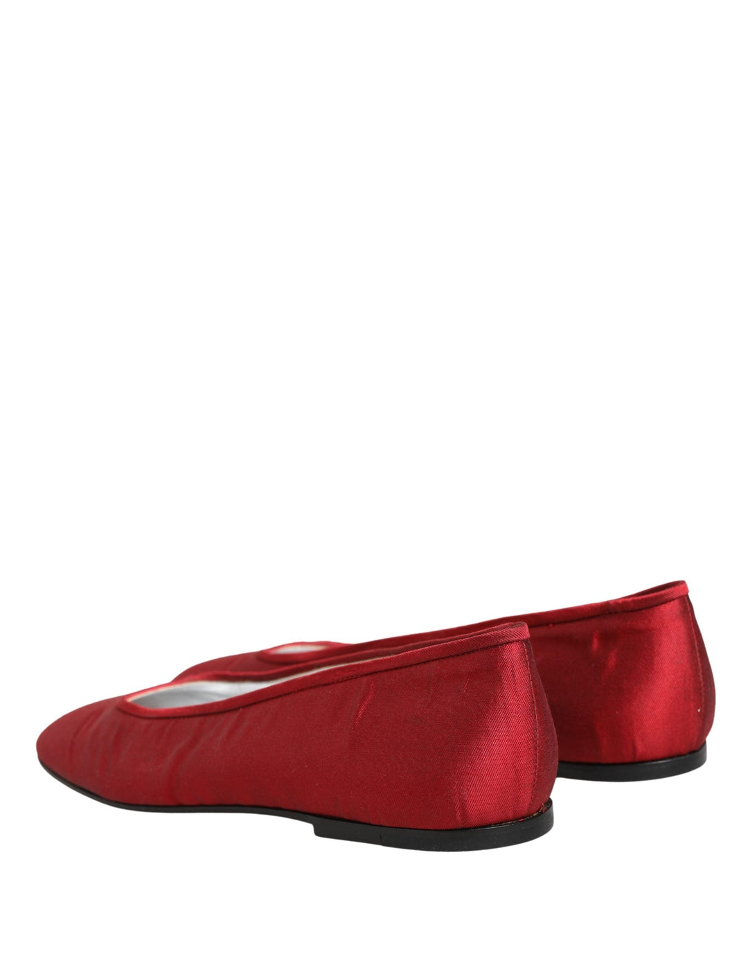 Women’s Dolce &amp; Gabbana Red Satin Fabric Ballet Slip on Flats Shoes