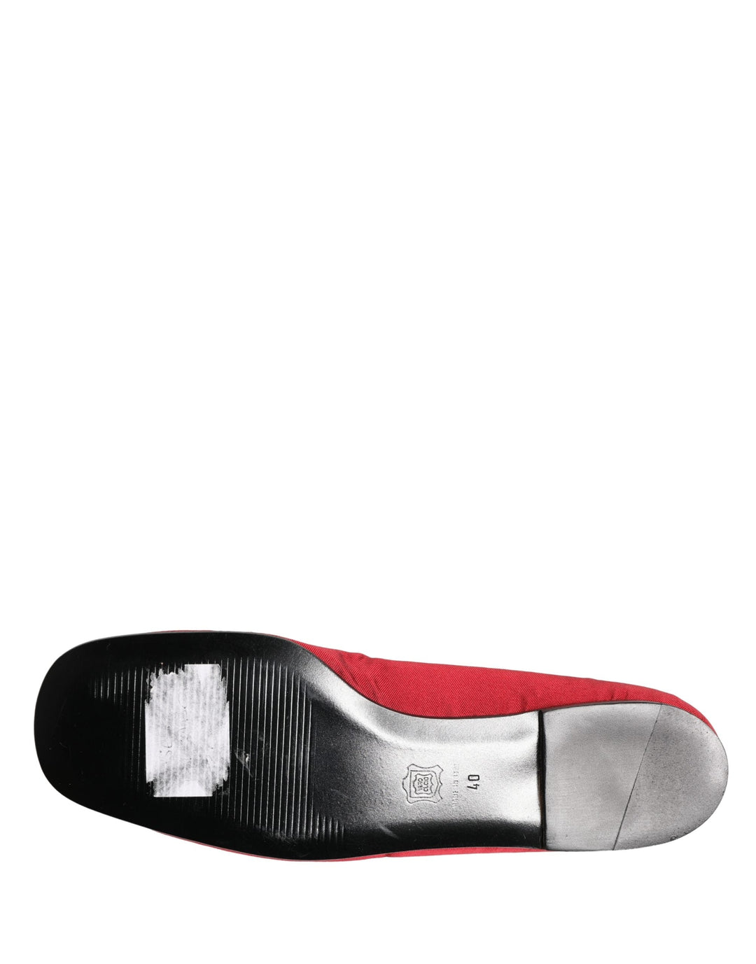 Women’s Dolce &amp; Gabbana Red Satin Fabric Ballet Slip on Flats Shoes