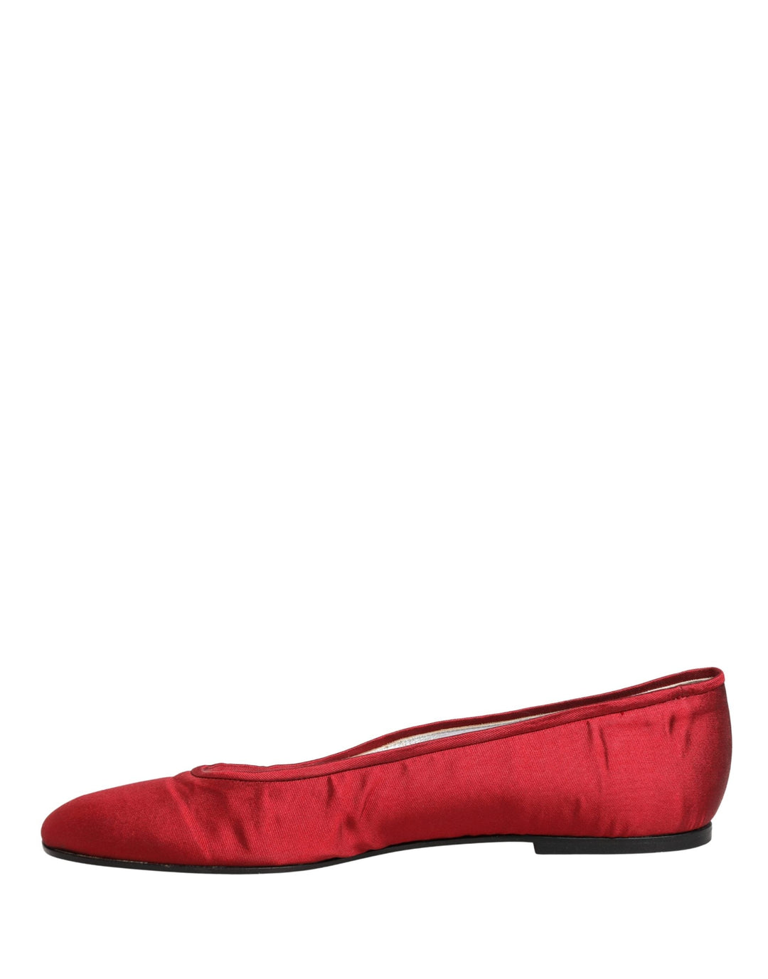Women’s Dolce &amp; Gabbana Red Satin Fabric Ballet Slip on Flats Shoes