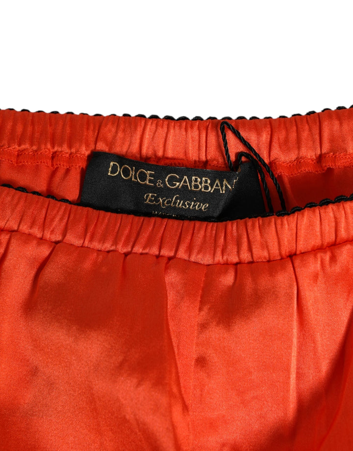 Women’s Dolce &amp; Gabbana Red Silk Satin Lace Shorts Underwear