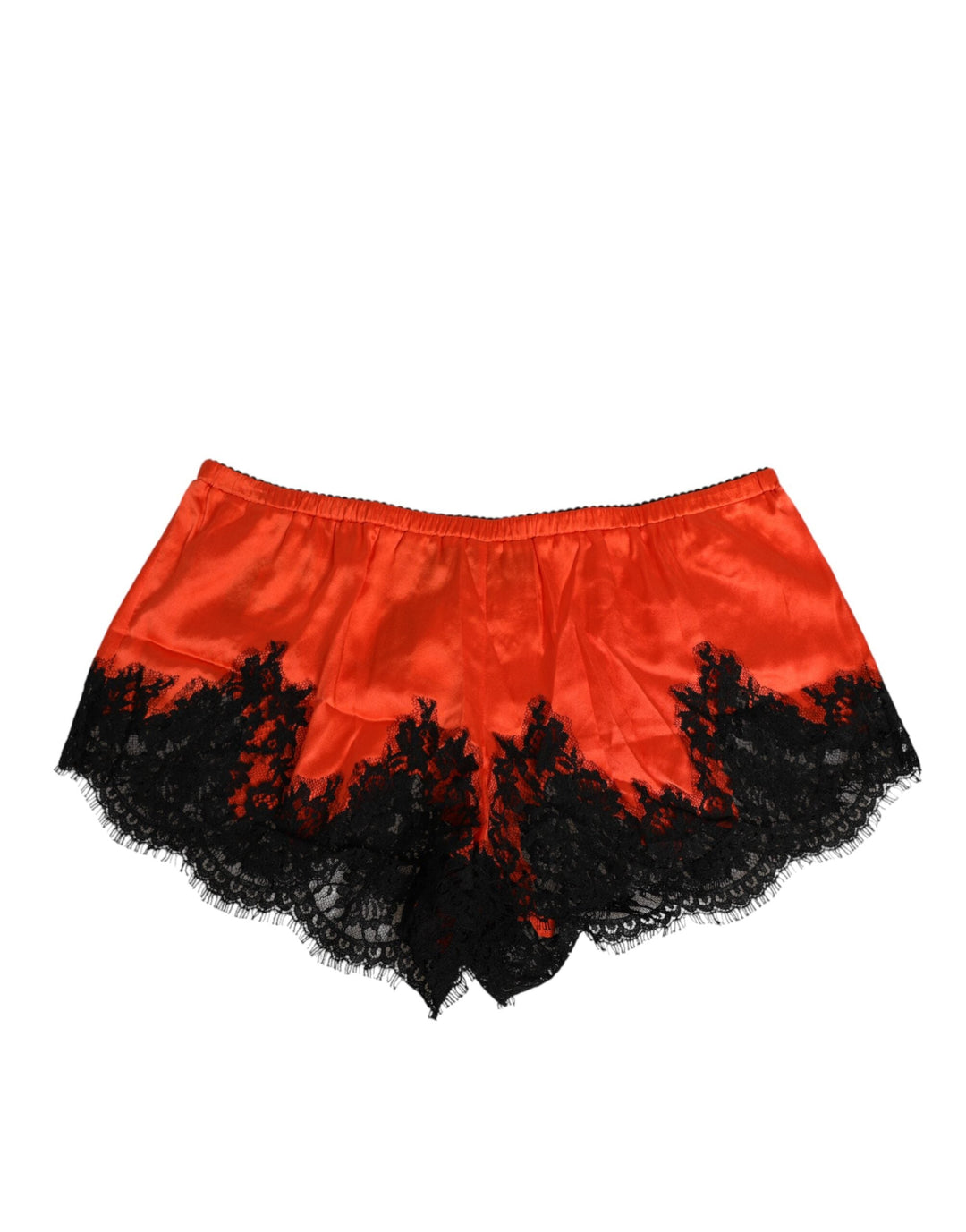 Women’s Dolce &amp; Gabbana Red Silk Satin Lace Shorts Underwear