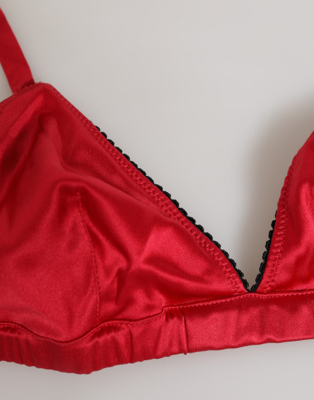 Women’s Dolce &amp; Gabbana Red Silk Satin Triangle Soft Cup Br Underwear