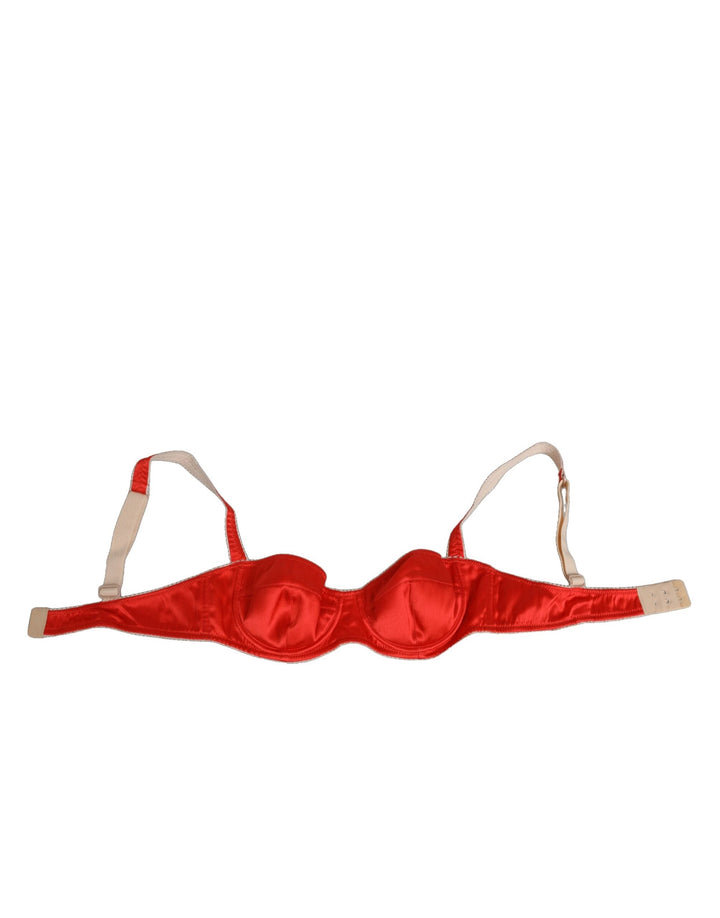 Women’s Dolce &amp; Gabbana Red Silk Satin Underwire Bra Semi-pad Underwear