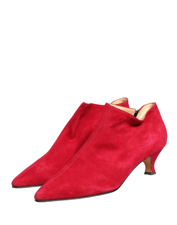 Women’s Dolce &amp; Gabbana Red Suede Ankle Boots Shoes