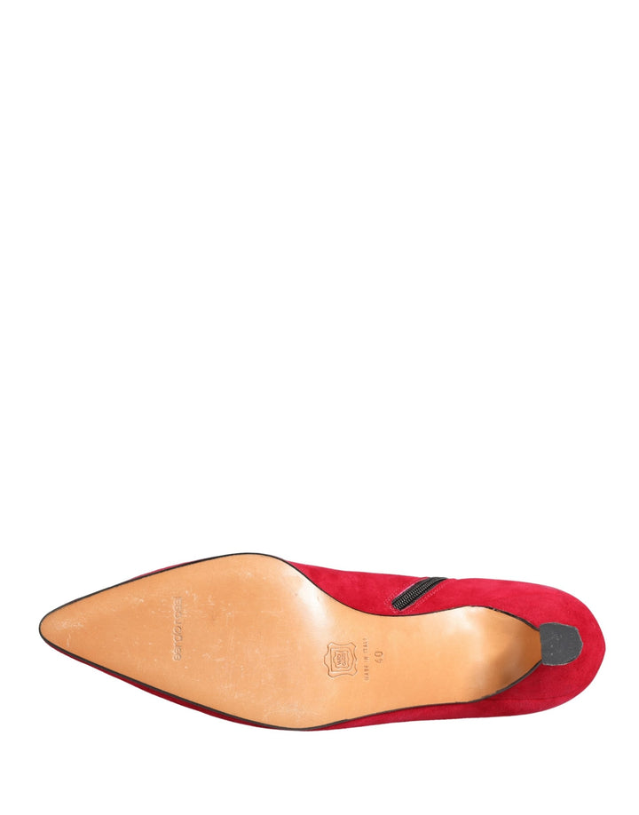 Women’s Dolce &amp; Gabbana Red Suede Ankle Boots Shoes
