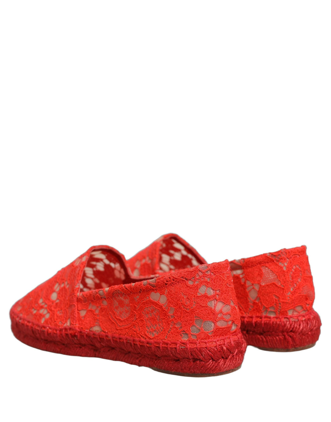 Women’s Dolce &amp; Gabbana Red Taormina Lace Espadrille Flats Shoes