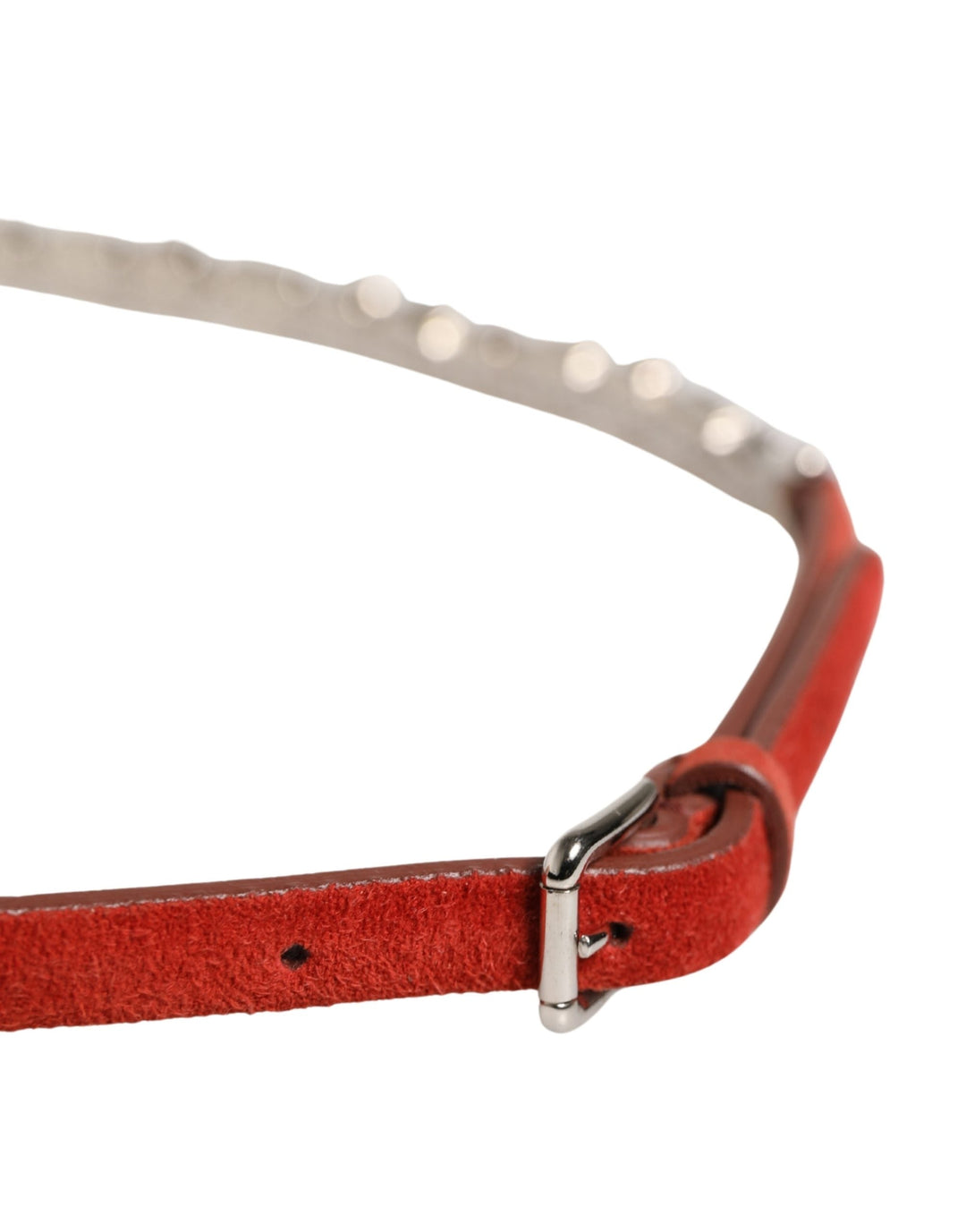 Women’s Dolce &amp; Gabbana Red Velvet Crystals Chain Embellished Belt