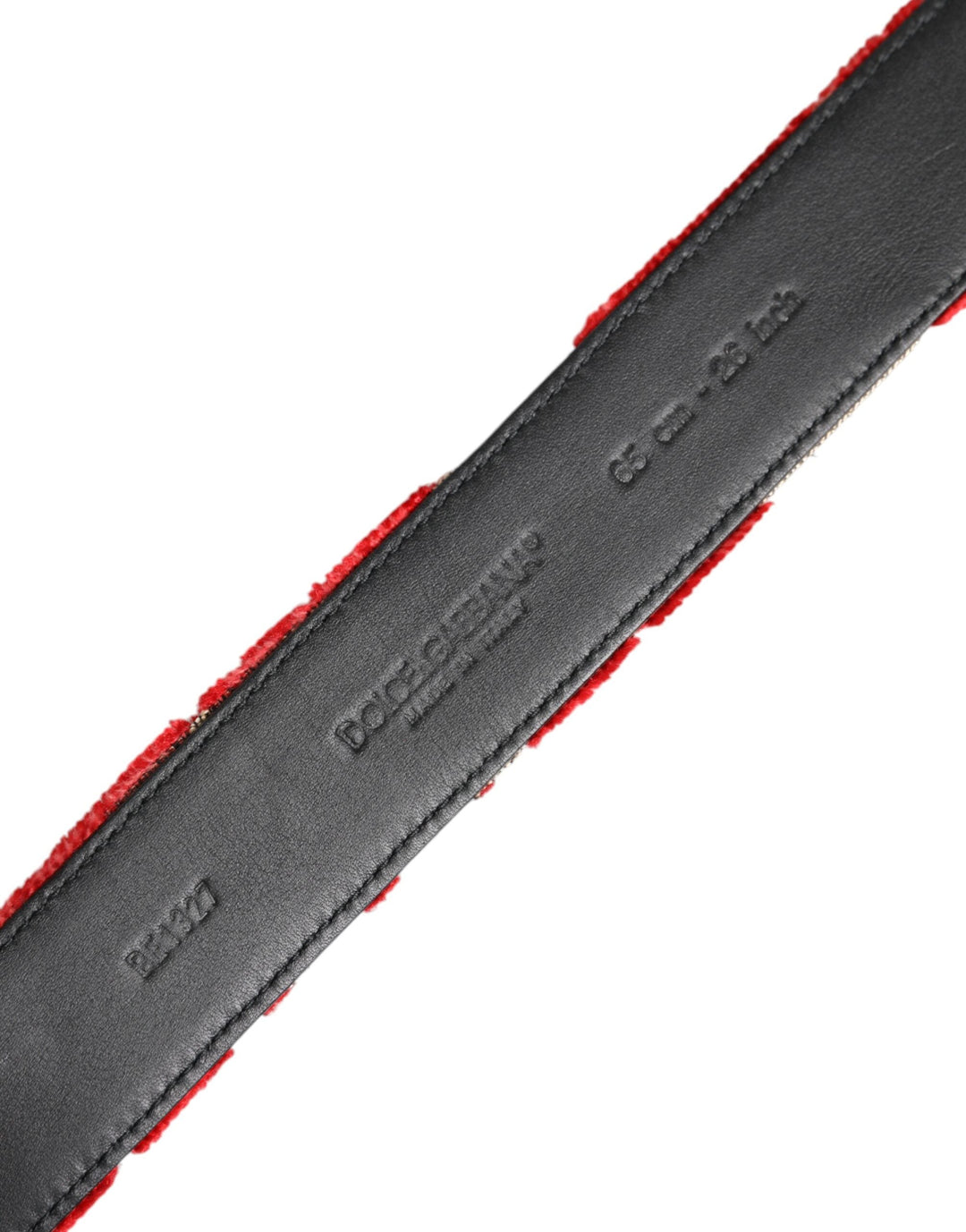 Women’s Dolce &amp; Gabbana Red Viscose Silver Dg Logo Metal Buckle Belt