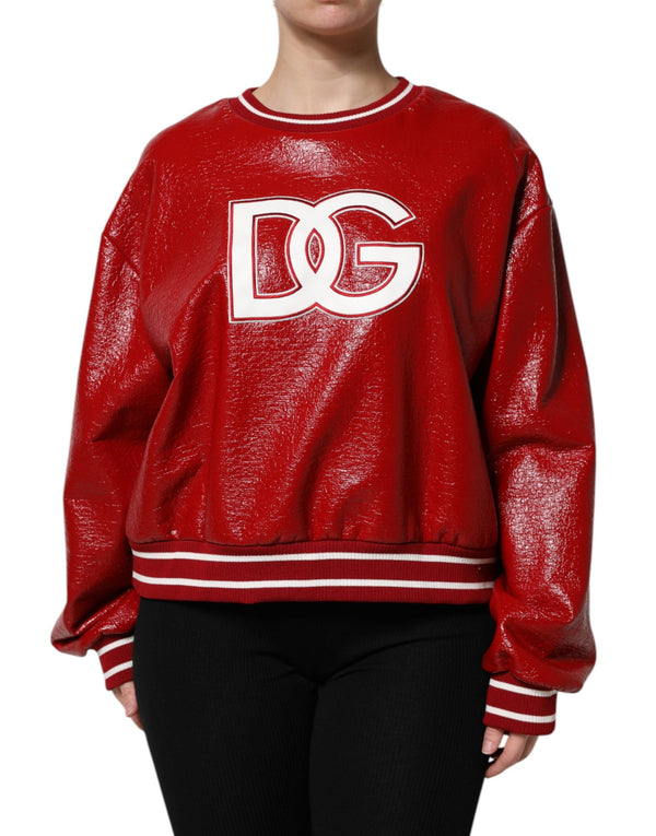 Women’s Dolce & Gabbana Red Wool Dglogo Embroidery Pullover Sweater