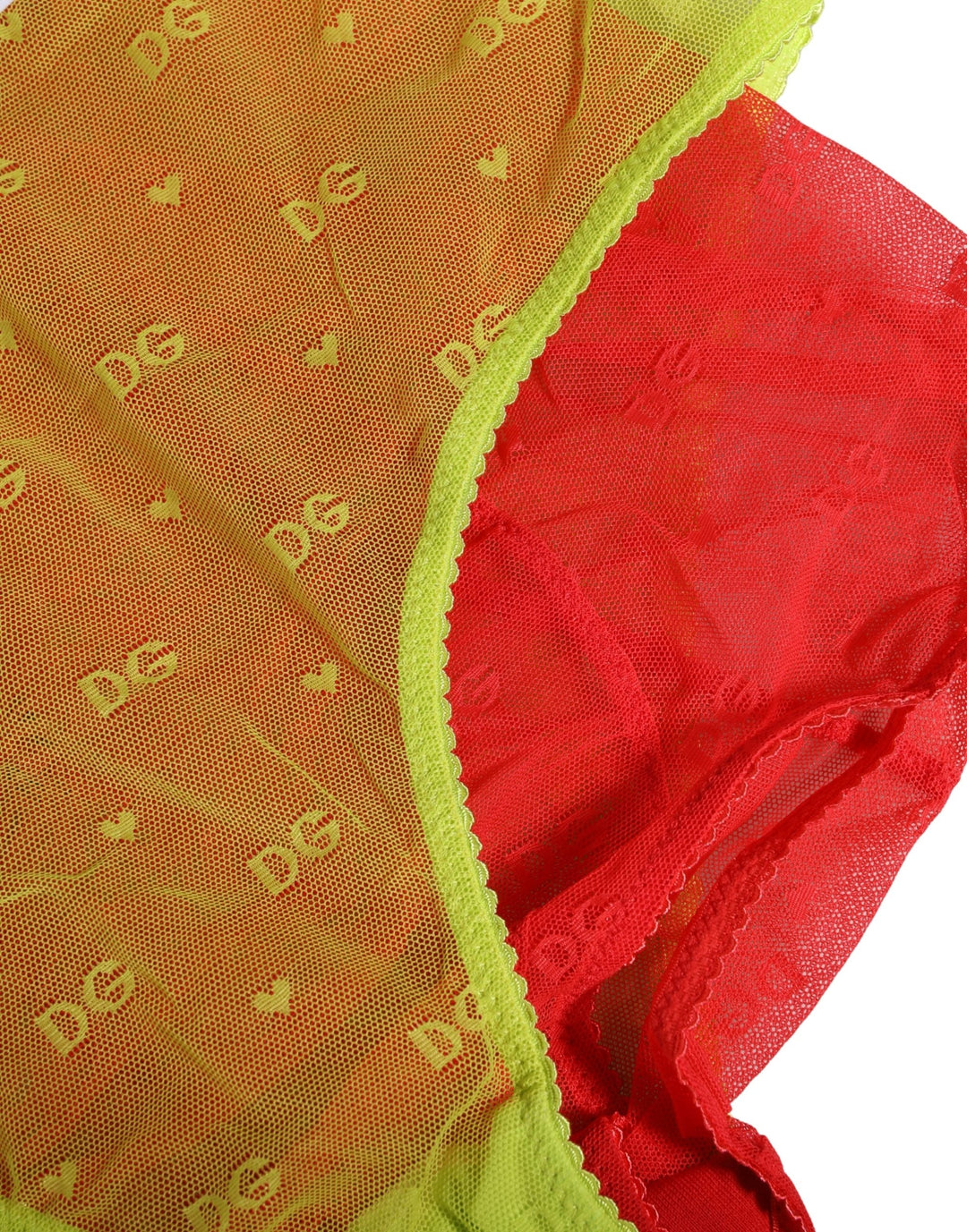 Women’s Dolce &amp; Gabbana Red Yellow Tulle Mid Waist Panty Girdle Underwear