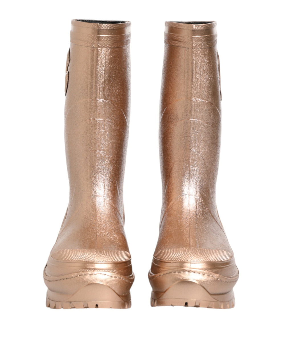 Women’s Dolce & Gabbana Rose Gold Rubber Pull on Rain Boots Shoes
