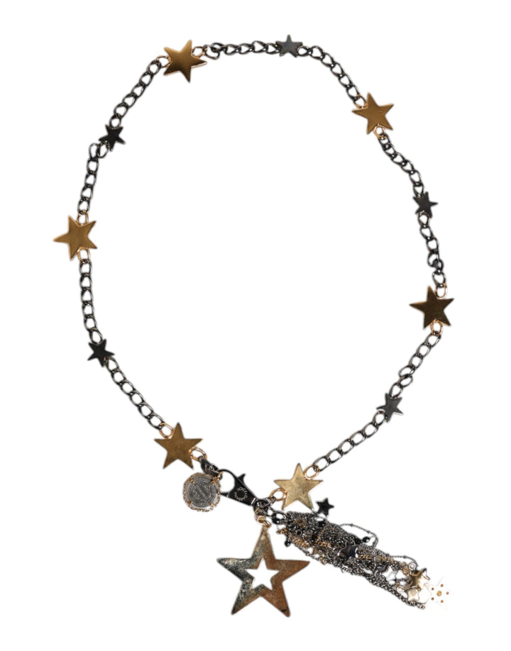 Women’s Dolce &amp; Gabbana Silver Gold Brass Embellished Waist Chain Belt