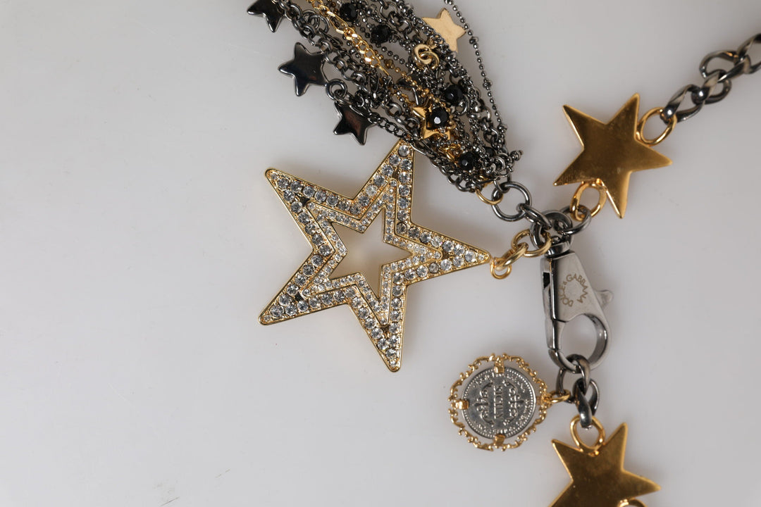 Women’s Dolce &amp; Gabbana Silver Gold Brass Embellished Waist Chain Belt