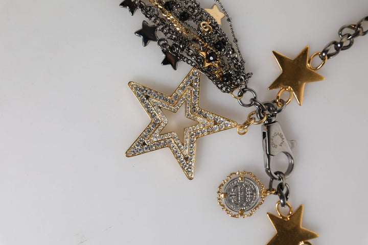 Women’s Dolce &amp; Gabbana Silver Gold Brass Embellished Waist Chain Belt