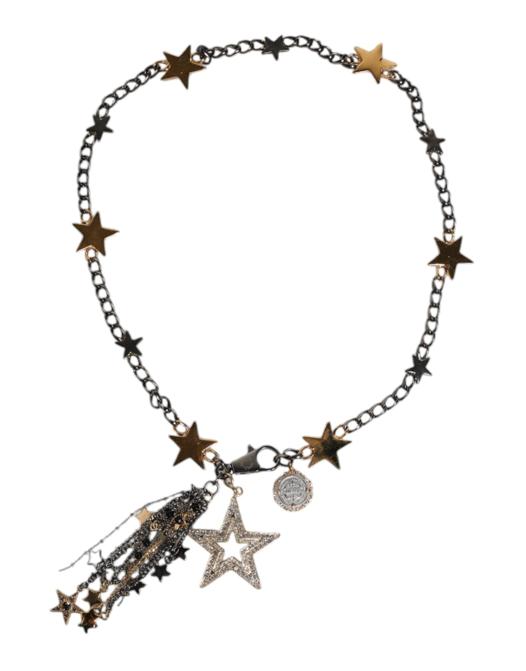 Women’s Dolce &amp; Gabbana Silver Gold Brass Embellished Waist Chain Belt