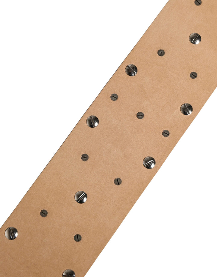 Women’s Dolce &amp; Gabbana Silver Leather Crystal Metal Buckle Belt