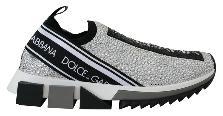 Baskets Dolce &amp;amp; Gabbana à strass argentés scintillants
