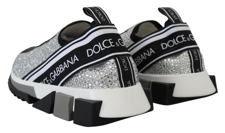 Baskets Dolce &amp;amp; Gabbana à strass argentés scintillants