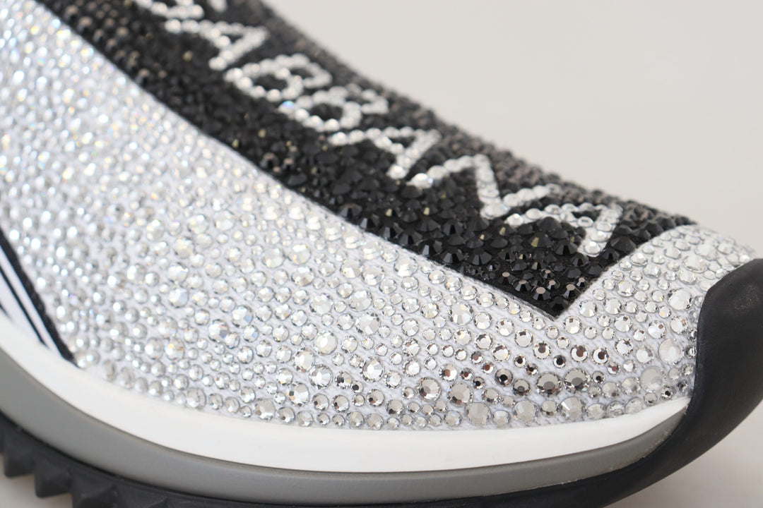 Baskets Dolce &amp;amp; Gabbana à strass argentés scintillants