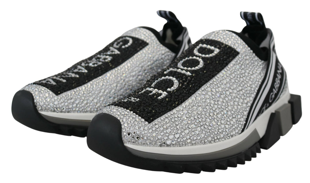 Baskets Dolce &amp;amp; Gabbana à strass argentés scintillants