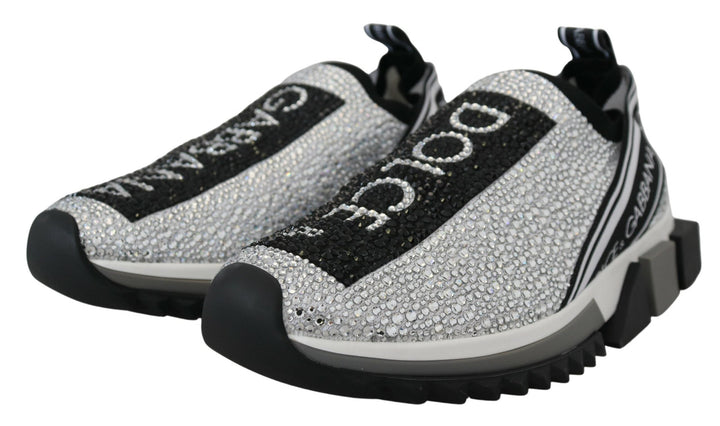 Baskets Dolce &amp;amp; Gabbana à strass argentés scintillants