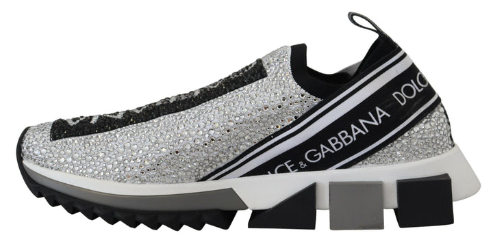 Baskets Dolce &amp;amp; Gabbana à strass argentés scintillants