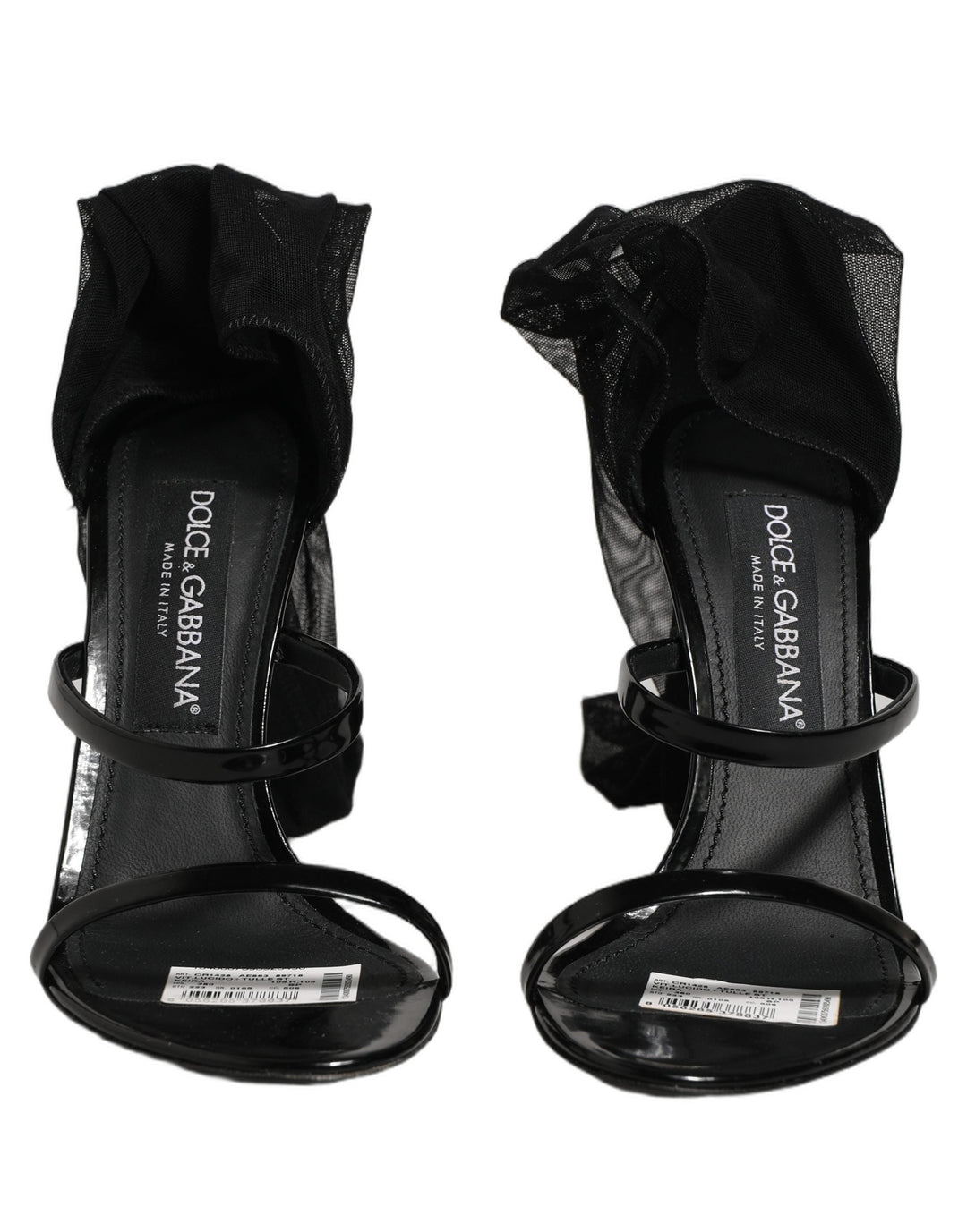 Women’s Dolce &amp; Gabbana Stiletto Sandals Socks Knee High Boots Black