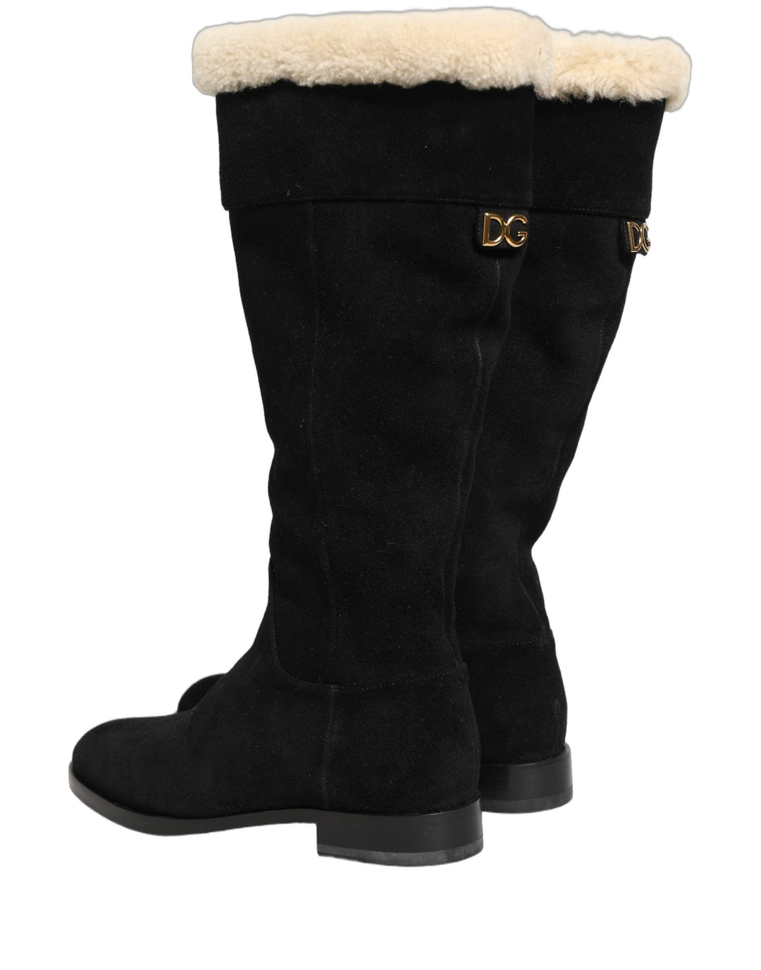 Women’s Dolce &amp; Gabbana Suede Leather Knee High Boots Black