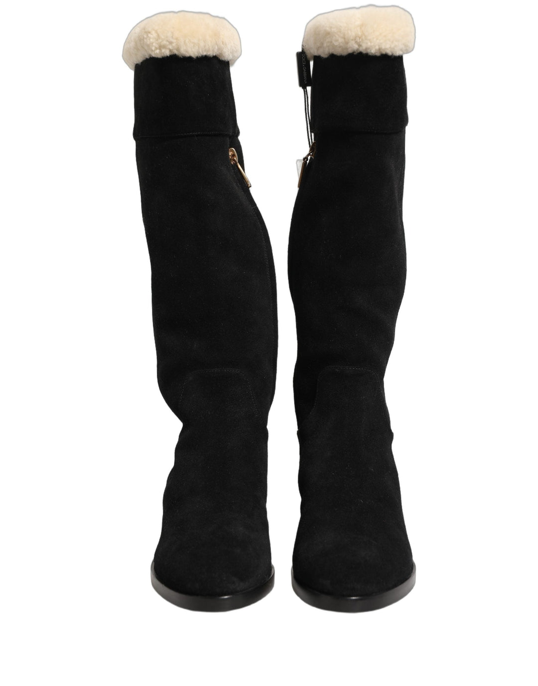 Women’s Dolce &amp; Gabbana Suede Leather Knee High Boots Black
