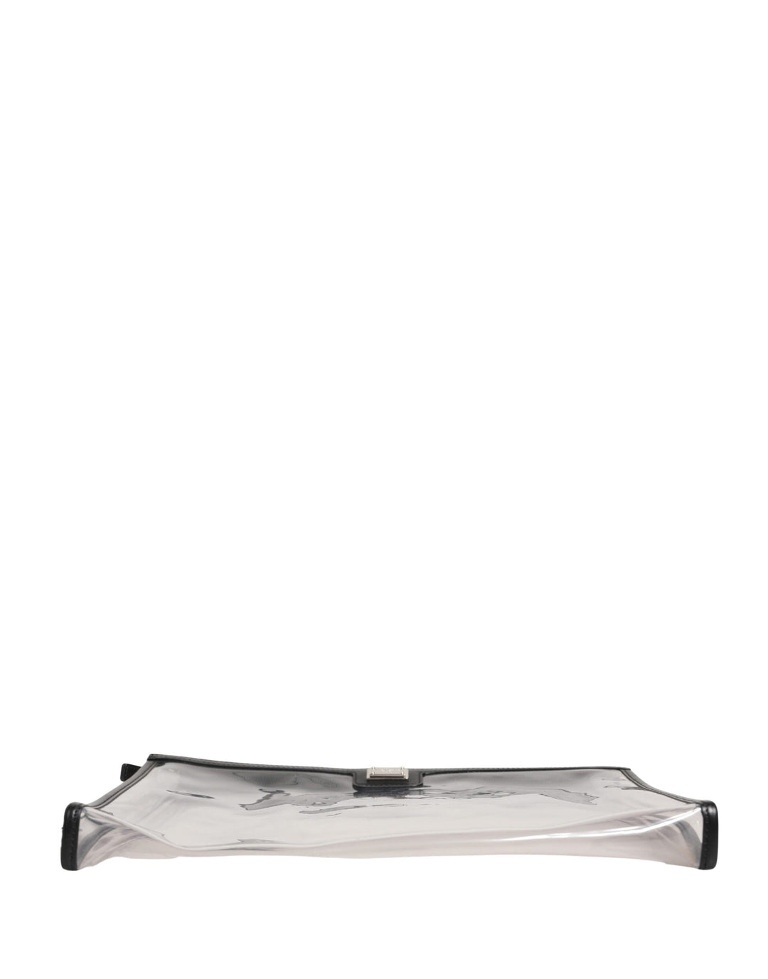 Women’s Dolce &amp; Gabbana Transparent Pvc Clutch Pouch Purse Branded Logo Plaque Bag