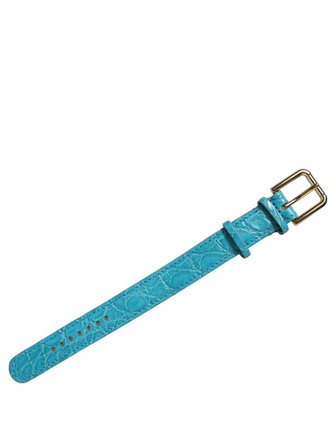 Women’s Dolce &amp; Gabbana Turquoise Texture Leather Gold Buckle Belt Strap Bracelet