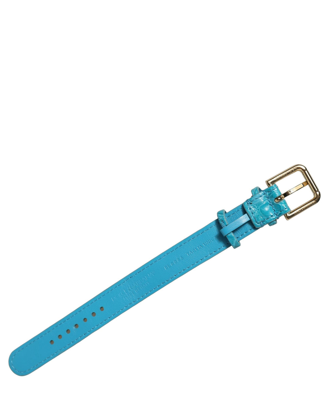 Women’s Dolce &amp; Gabbana Turquoise Texture Leather Gold Buckle Belt Strap Bracelet