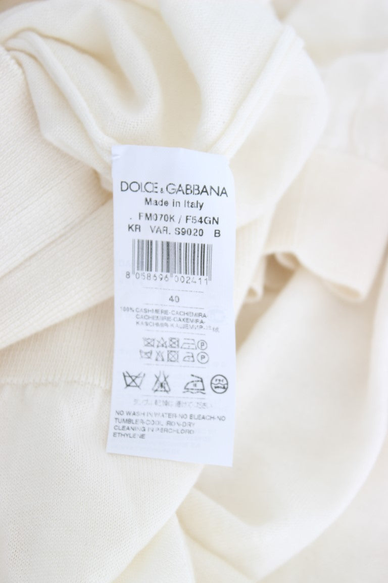 Women’s Dolce &amp; Gabbana White 100% Cashmere Sweater
