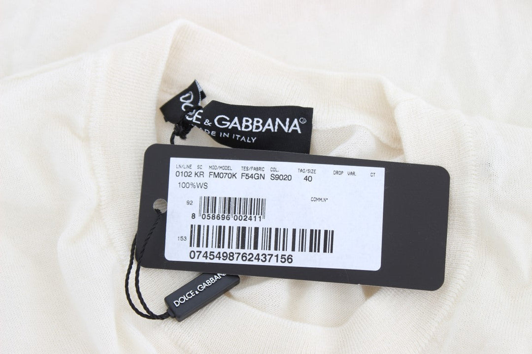 Women’s Dolce &amp; Gabbana White 100% Cashmere Sweater
