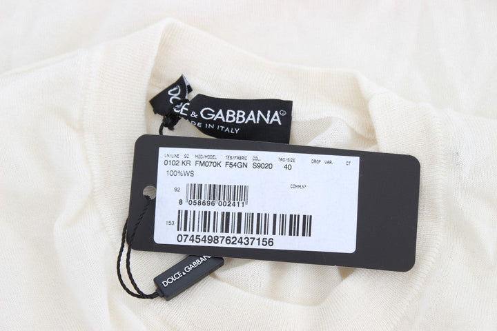 Women’s Dolce &amp; Gabbana White 100% Cashmere Sweater