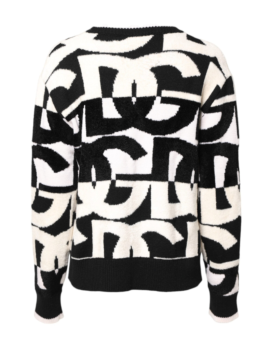 Women’s Dolce &amp; Gabbana White Black Logo Print Women Pullover Sweater