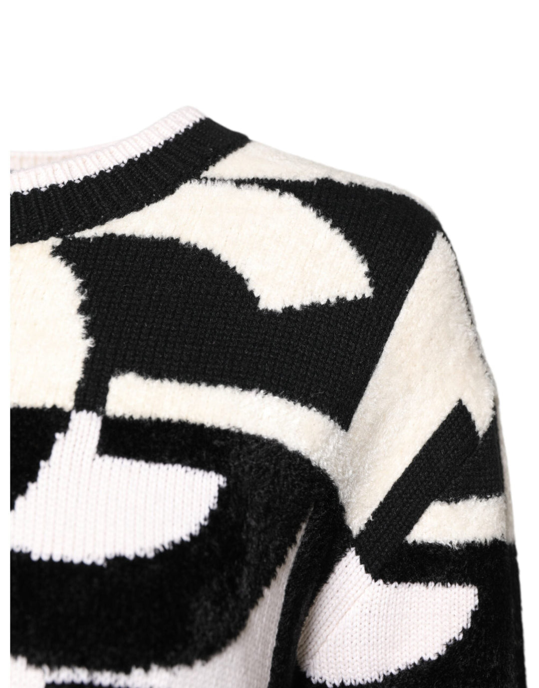 Women’s Dolce &amp; Gabbana White Black Logo Print Women Pullover Sweater