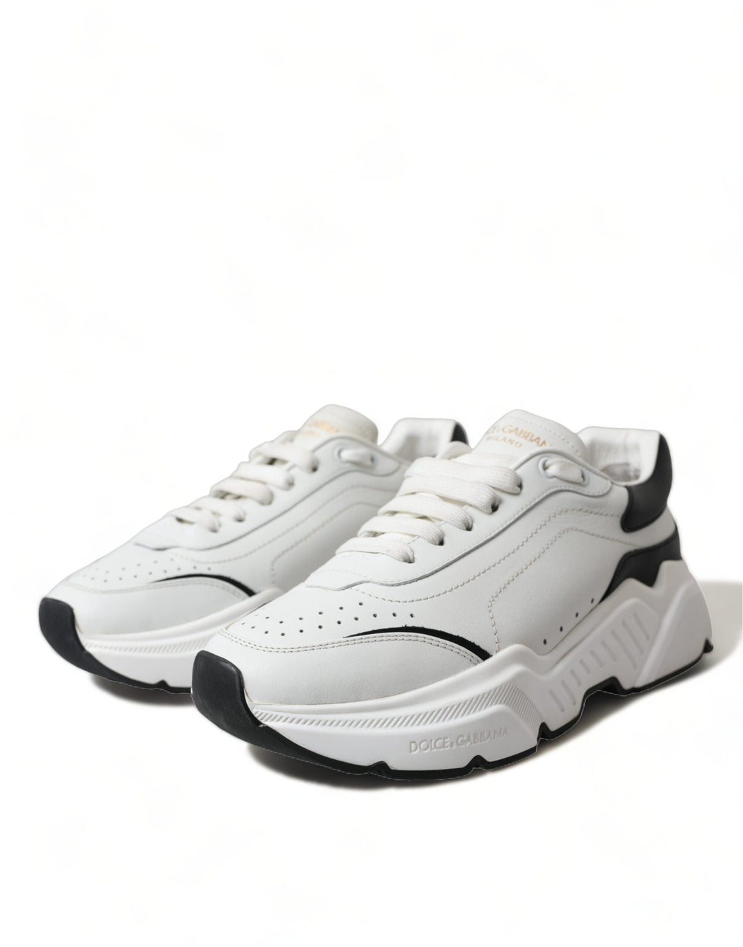 Dolce &amp; Gabbana White Black Low Top Daymaster Sneakers Shoes