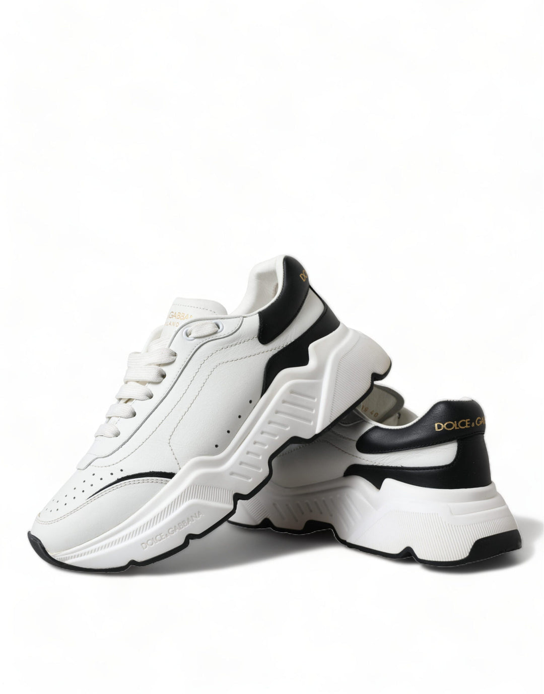 Dolce &amp; Gabbana White Black Low Top Daymaster Sneakers Shoes