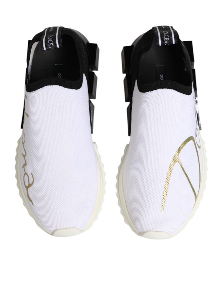 Dolce &amp; Gabbana White Black Low Top Sorrento Sneakers Shoes
