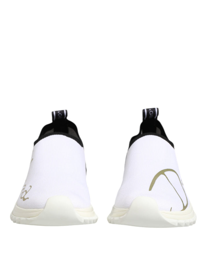 Dolce &amp; Gabbana White Black Low Top Sorrento Sneakers Shoes