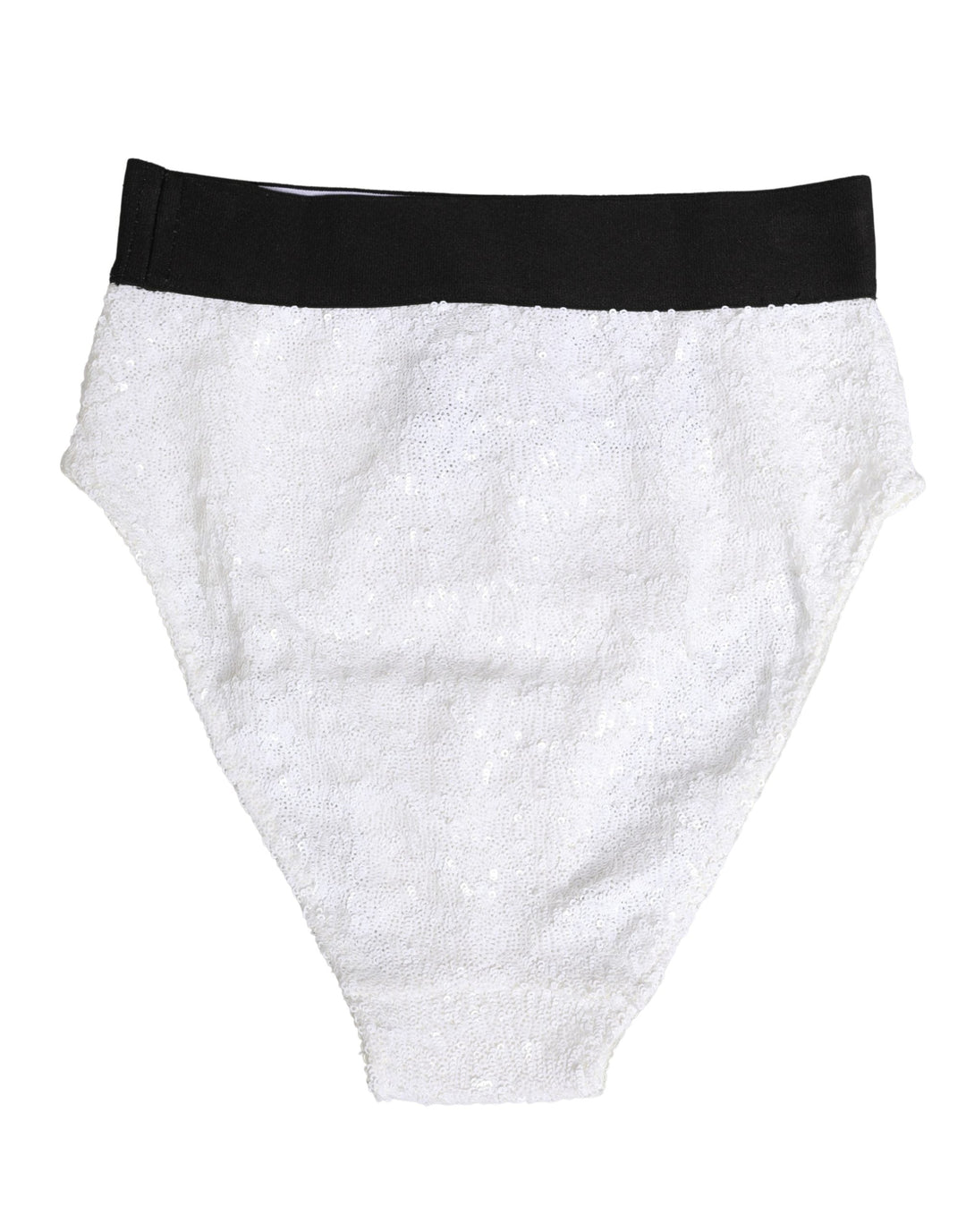 Women’s Dolce &amp; Gabbana White Black Sequin High Waist Panty Underwear