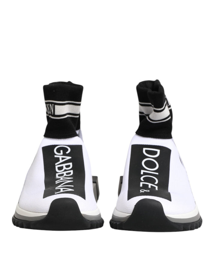 Dolce &amp; Gabbana White Black Sorrento Socks Sneakers Shoes