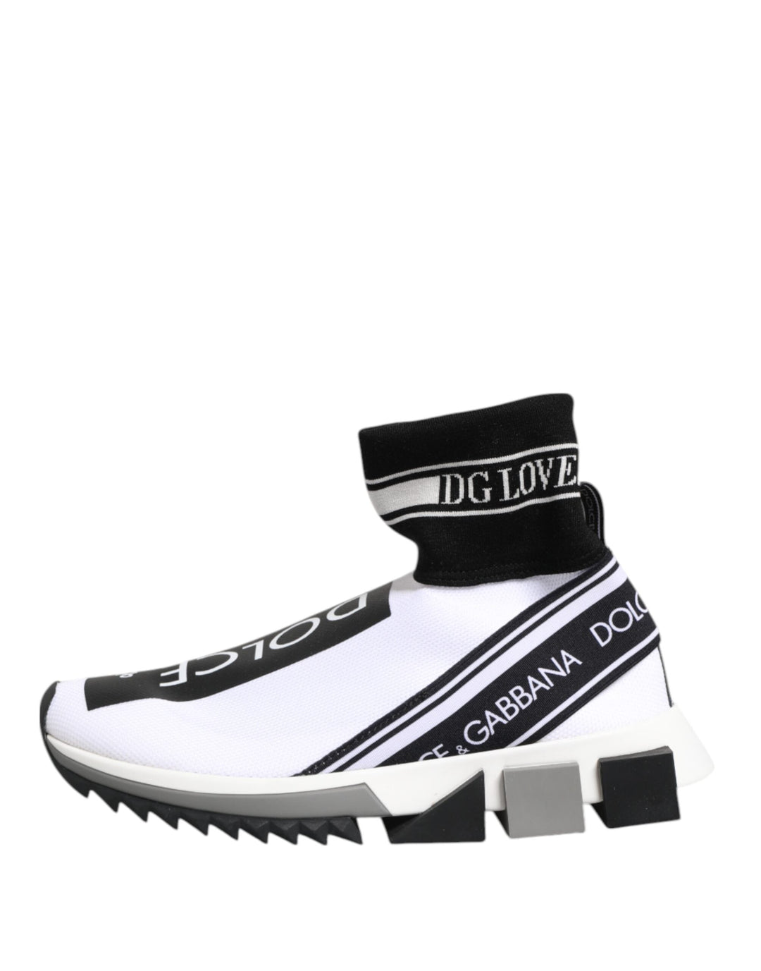 Dolce &amp; Gabbana White Black Sorrento Socks Sneakers Shoes